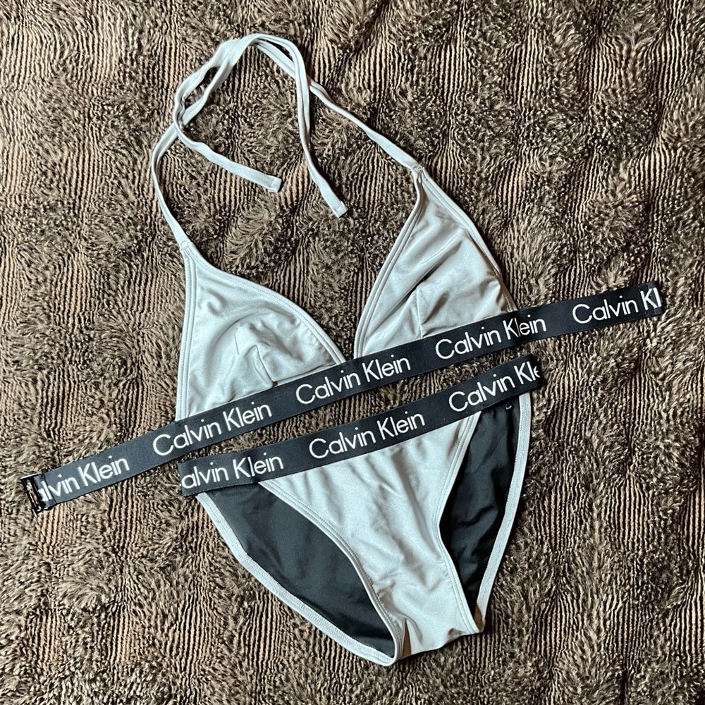Calvin Klein Silver and Black Bikini